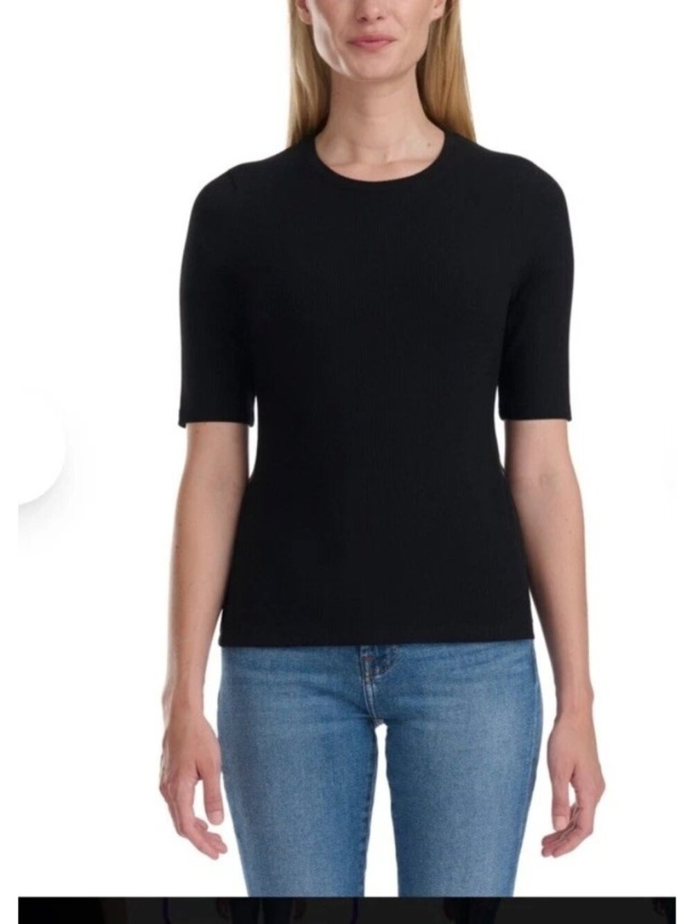 Splendid Womens Black Short Sleeve Shirt XXL Ribbed Knit